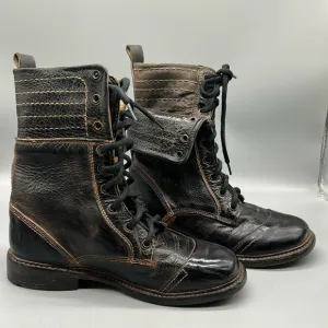 Bed Stu Dunscape Roanne Fold Over Distressed leather combat boots