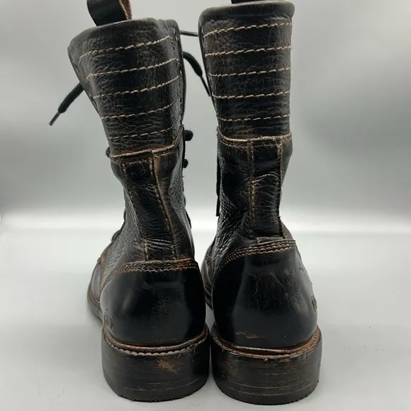 Bed Stu Dunscape Roanne Fold Over Distressed leather combat boots