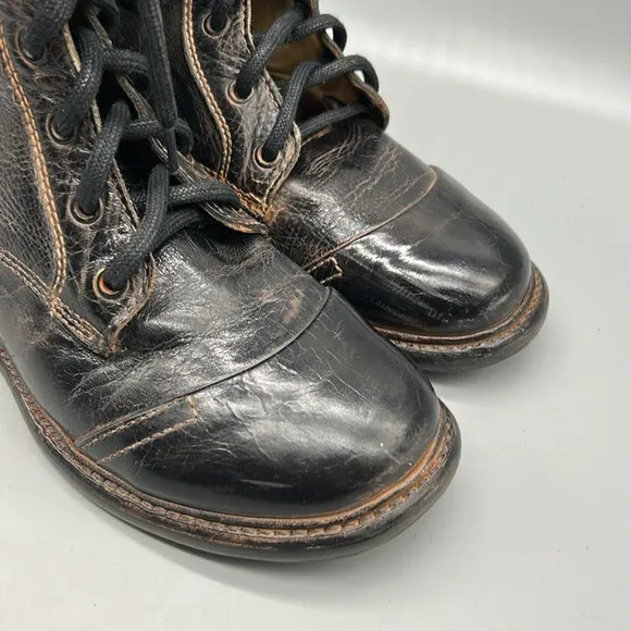 Bed Stu Dunscape Roanne Fold Over Distressed leather combat boots