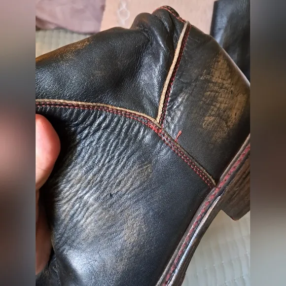 Bed Stu Manchester Distressed Leather Upper High Boots with Lace Accents