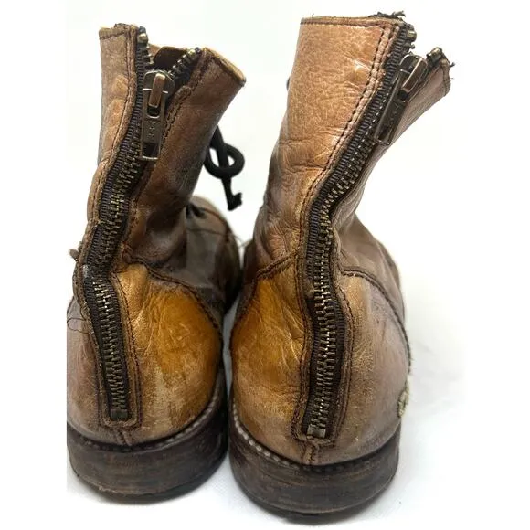 BED STU Protege Heavily Distressed Boots Rustic Tan Leather - Men’s Sz 10