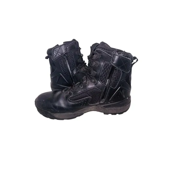 Belville Tactical Research Ultralite Leather 8 Black Combat Boots Zipper