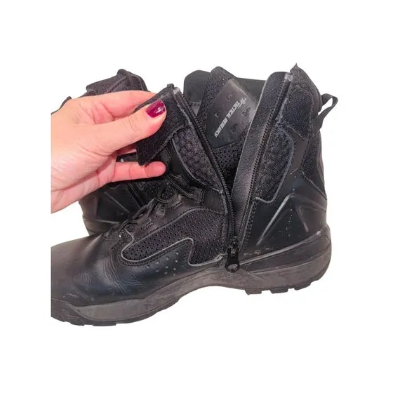 Belville Tactical Research Ultralite Leather 8 Black Combat Boots Zipper