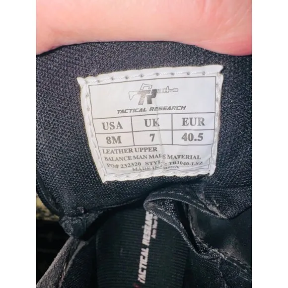 Belville Tactical Research Ultralite Leather 8 Black Combat Boots Zipper