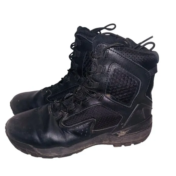 Belville Tactical Research Ultralite Leather 8 Black Combat Boots Zipper