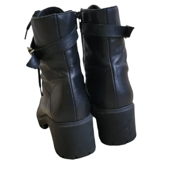 BERTUCHI Leather Chunky Boots Black 9 1/2