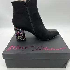 Betsey Johnson Riverr Jeweled heel boots size varies NIB
