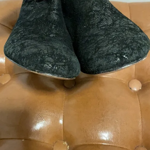 Bettye Mueller Black Leather Heeled Boots, Sz 7.5