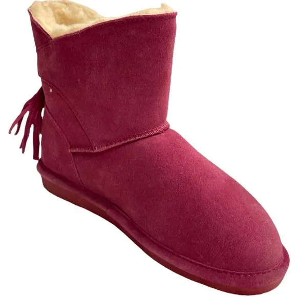 Big Girls Size (5) BEARPAW Mia Boots, from Finish Line Pink Suede Wool Sheepskin