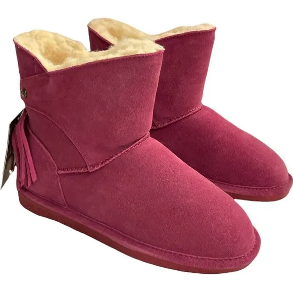 Big Girls Size (5) BEARPAW Mia Boots, from Finish Line Pink Suede Wool Sheepskin