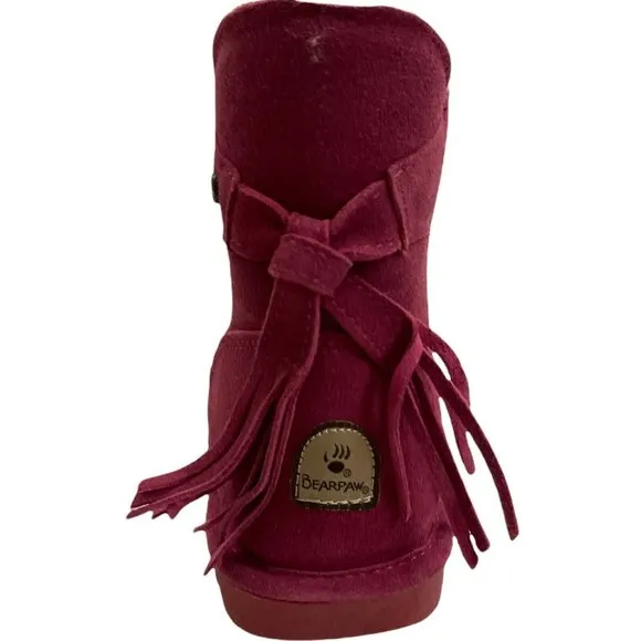 Big Girls Size (5) BEARPAW Mia Boots, from Finish Line Pink Suede Wool Sheepskin