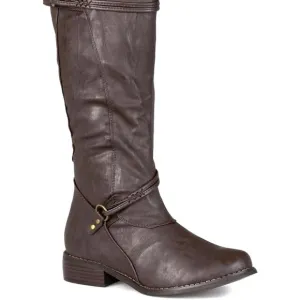 Biker Journee Collection Women's Harley Boot - Brown - size 9