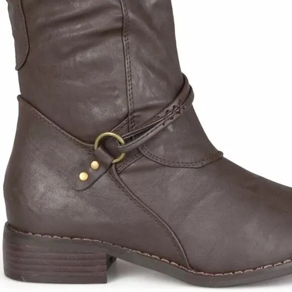Biker Journee Collection Women's Harley Boot - Brown - size 9
