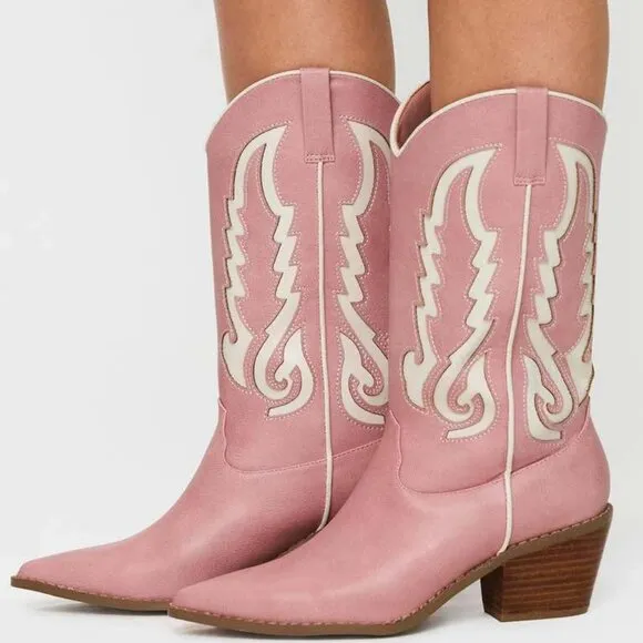 Billini Norva Boots PINK IVORY NEW Women’s 8