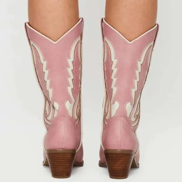 Billini Norva Boots PINK IVORY NEW Women’s 8