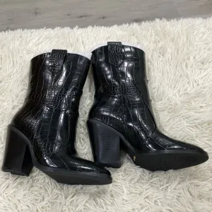 BILLINI Quill Croc Cowboy Boot black