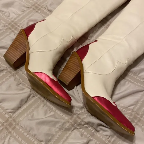 Billini SAYURI Ivory Metallic Tall Western Fashion Boots