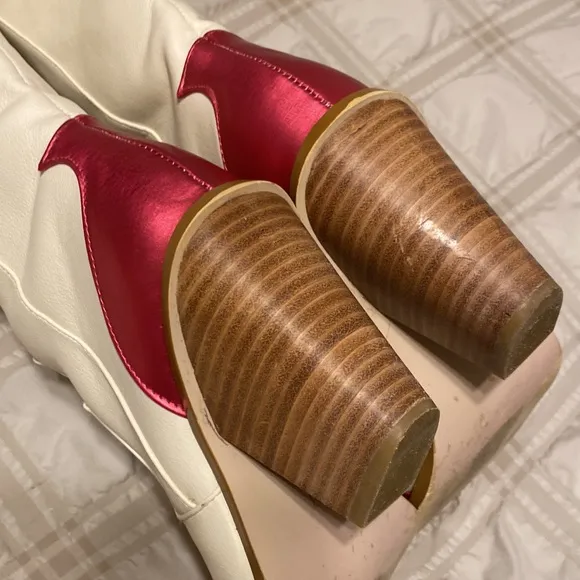 Billini SAYURI Ivory Metallic Tall Western Fashion Boots