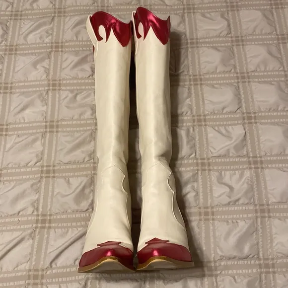 Billini SAYURI Ivory Metallic Tall Western Fashion Boots