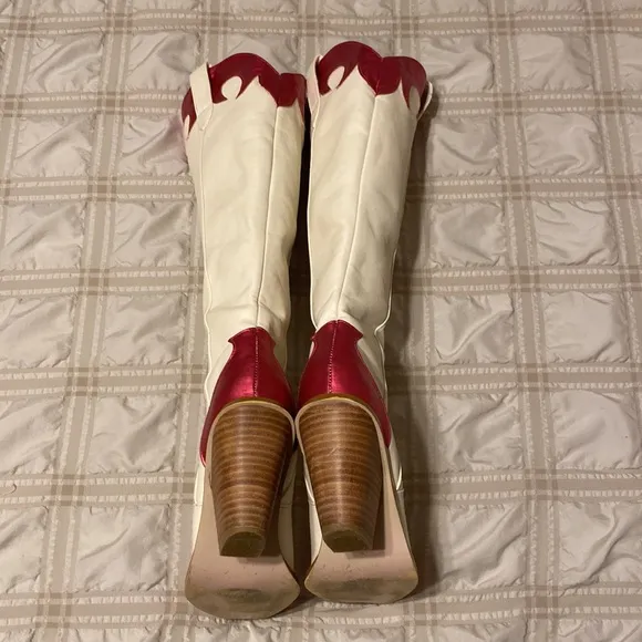 Billini SAYURI Ivory Metallic Tall Western Fashion Boots