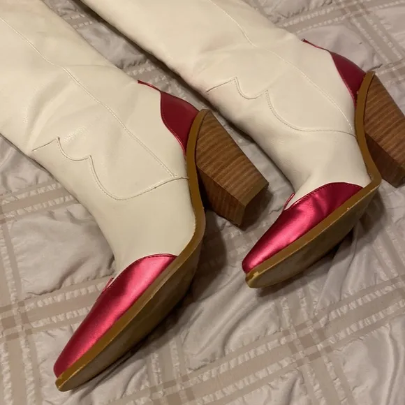 Billini SAYURI Ivory Metallic Tall Western Fashion Boots