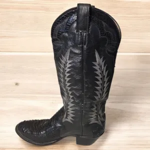 BILTRITE Men's Black Snakeskin Leather Cowboy Boots Size 9