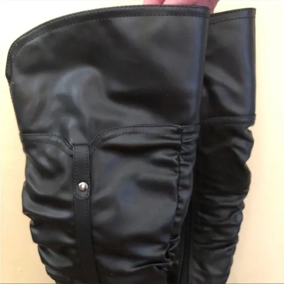 Black leather boots