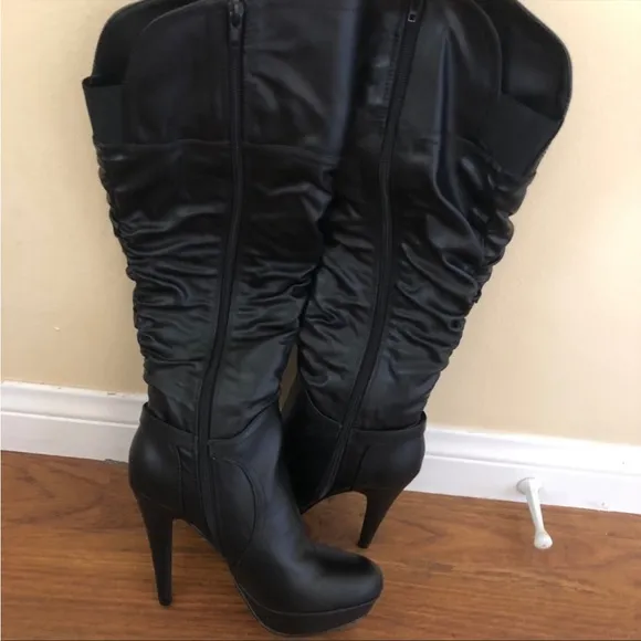 Black leather boots