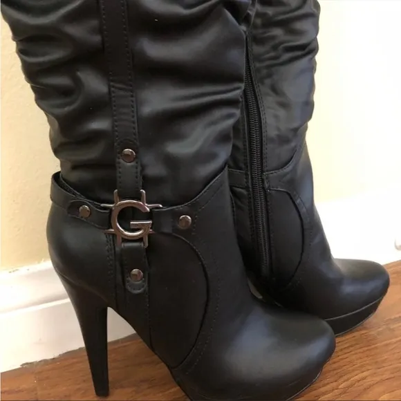 Black leather boots