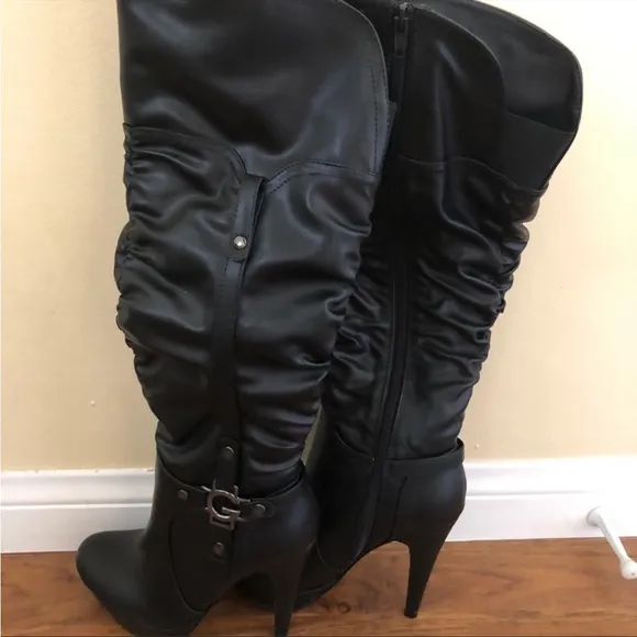 Black leather boots