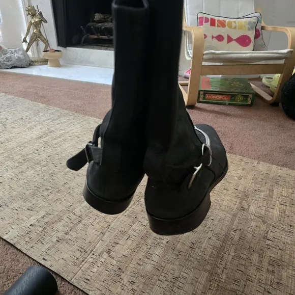 Black Leather Riding Boots
