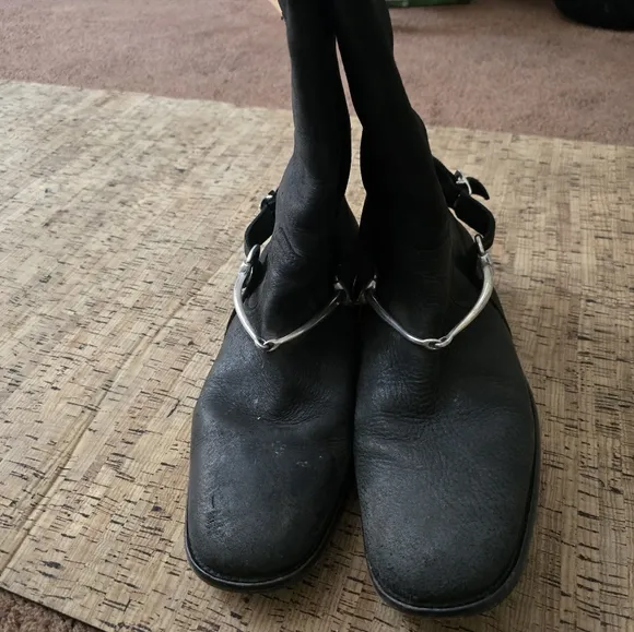 Black Leather Riding Boots