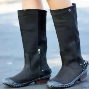 Black Slimpack Slimboot Tall Riding Boots Size 9