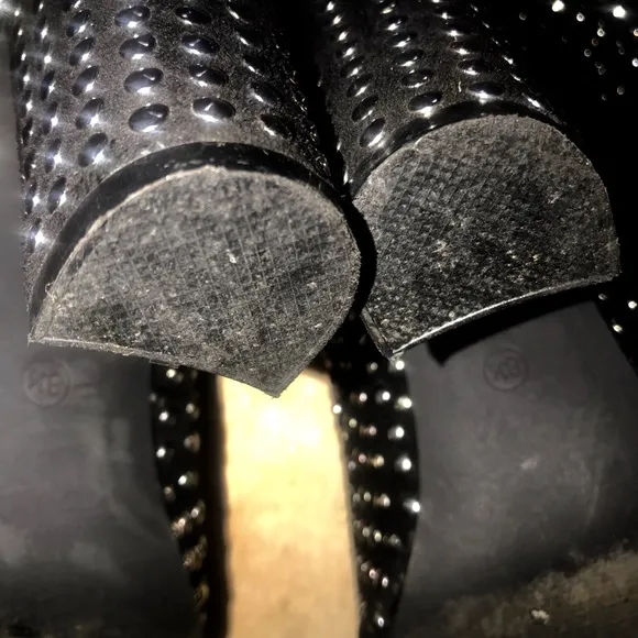 Black Studded Scrunch Boots