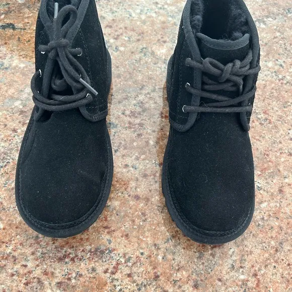 Black Suede Lace-Up Boots