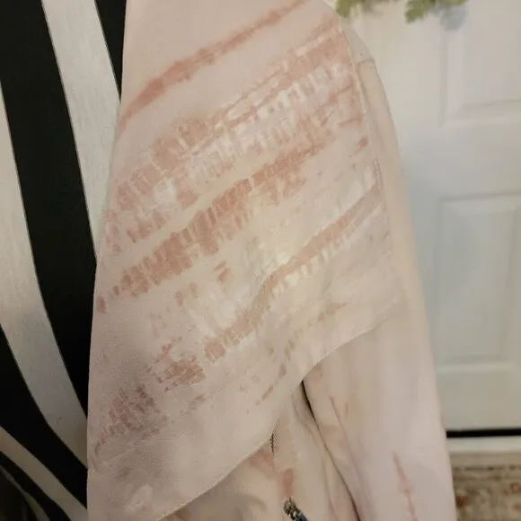 BLANKNYC - Light Pink Tie-Dye Zip-Up Faux Suede Moto Jacket Sz M