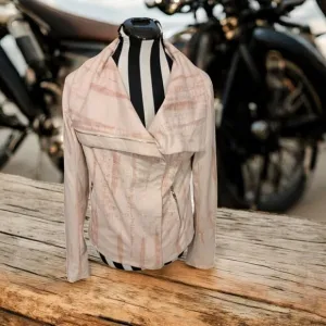 BLANKNYC - Light Pink Tie-Dye Zip-Up Faux Suede Moto Jacket Sz M