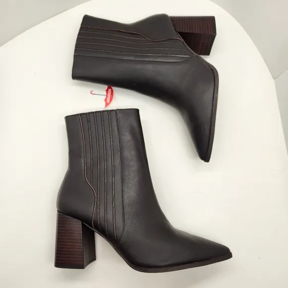 Blondo ankle boots women's 11 brown leather waterproof Indi heel pointy new $160