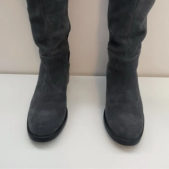 Blondo Ellie Waterproof Suede Riding Boots grey over the knee leather tall 7.5