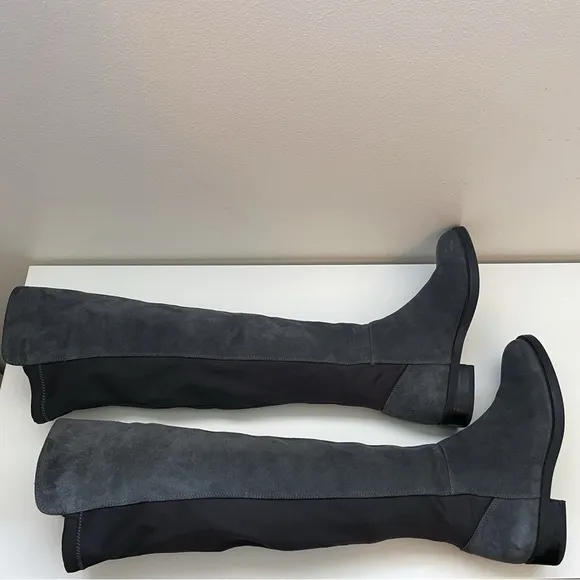 Blondo Ellie Waterproof Suede Riding Boots grey over the knee leather tall 7.5