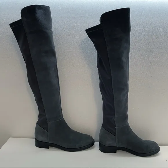 Blondo Ellie Waterproof Suede Riding Boots grey over the knee leather tall 7.5