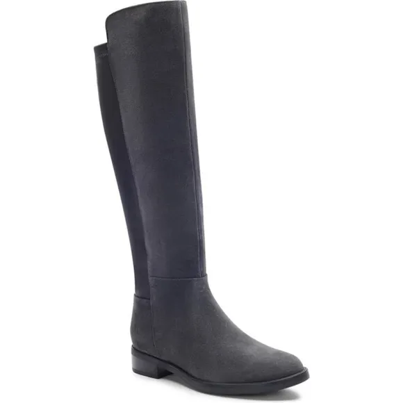 Blondo Ellie Waterproof Suede Riding Boots grey over the knee leather tall 7.5
