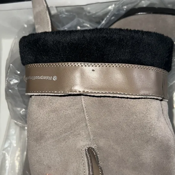 Blondo Larissa Waterproof Suede Leather Knee High Wedge Boots