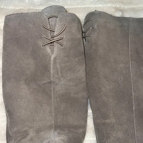 Blondo Larissa Waterproof Suede Leather Knee High Wedge Boots