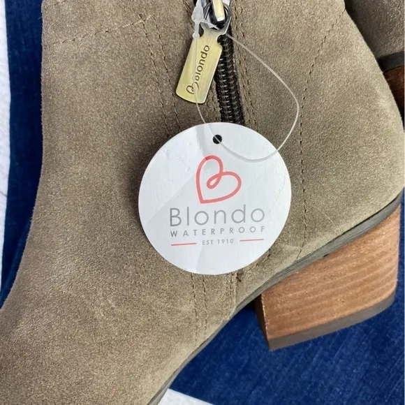 Blondo Olive green suede waterproof ankle boots booties size 6.5