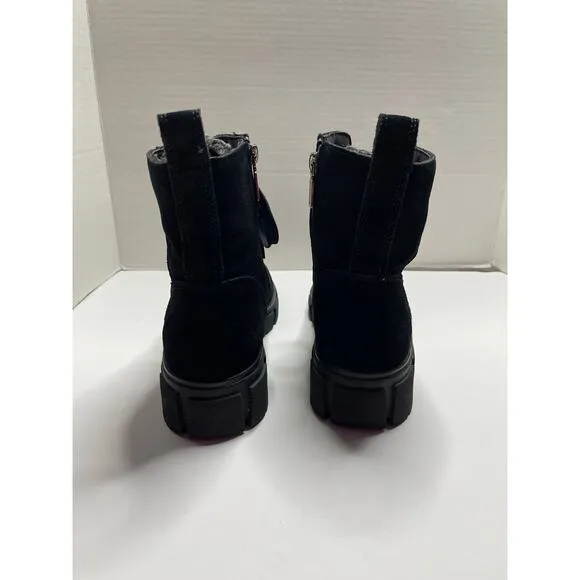 Blondo Perri Waterproof Combat Boots Women's Size 9M Black Suede