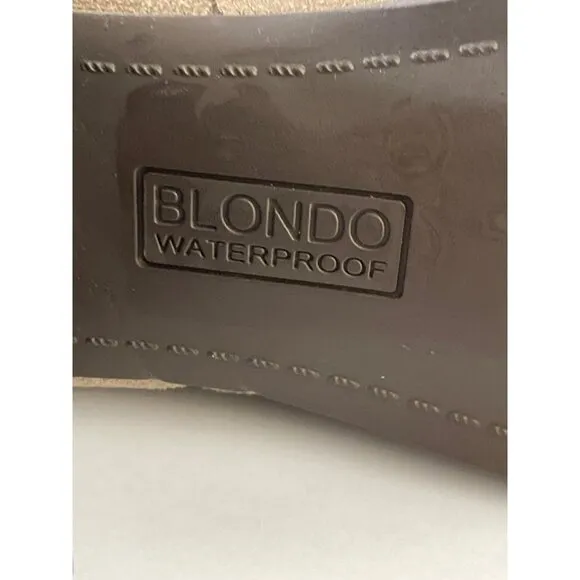 Blondo Sonali Brown Waterproof Ankle Boots Winter Block Heel Sz 8.5 NEW