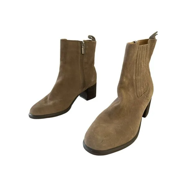 Blondo Sonali Brown Waterproof Ankle Boots Winter Block Heel Sz 8.5 NEW
