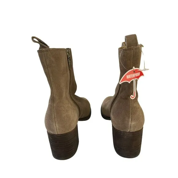 Blondo Sonali Brown Waterproof Ankle Boots Winter Block Heel Sz 8.5 NEW