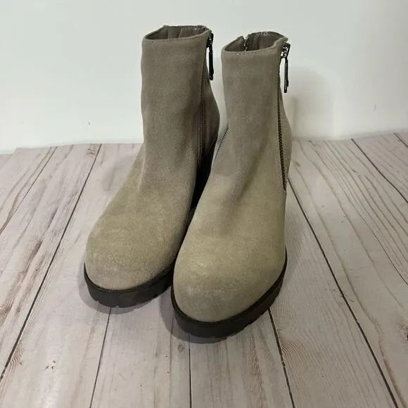 Blondo Tan Nude Leather Suede Waterproof Lug Boots